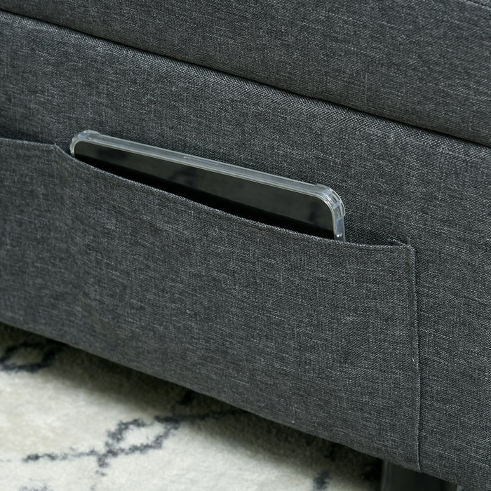 3-in-1 Convertible Sleeper Chair Bed with Padding - Adjustable Recliner, Wheels and Pillow, Grey - Perfect for Small Spaces and Guest Rooms