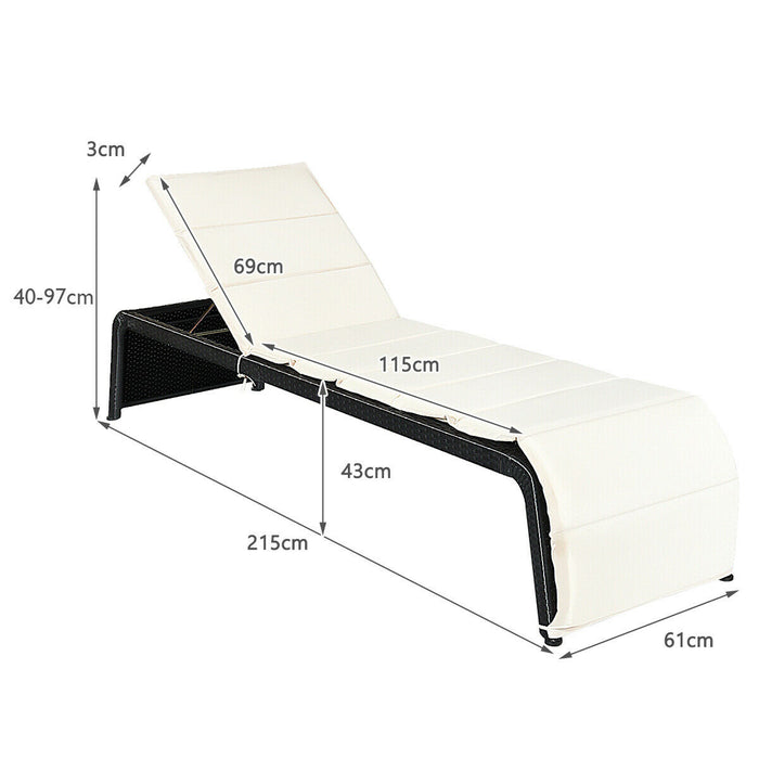Rattan Brand - Adjustable Sun Lounger with Cushion Feature - Perfect for Outdoor Relaxation and Comfort