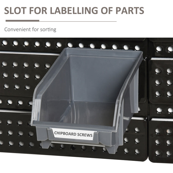 30-Slot PP Wall Organizer for Tools and Hardware - Versatile Red/Grey Storage Solution - Ideal for Workshop Organization and Clutter Reduction