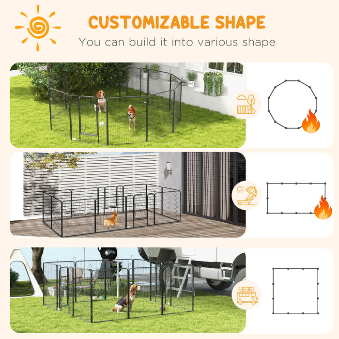 Heavy Duty Puppy Playpen - 12-Panel Pet Exercise Enclosure - Ideal for Small to Large Dogs Indoor/Outdoor Play