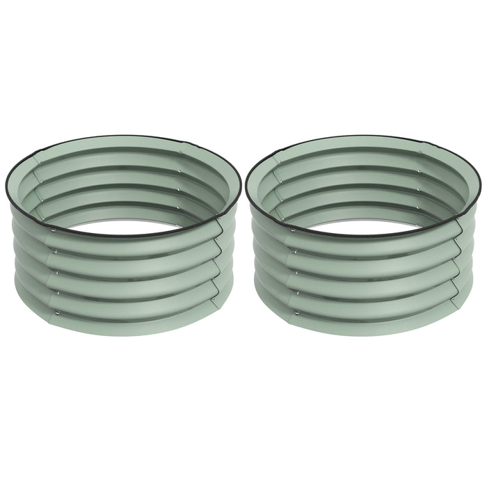 Raised Garden Bed Duo - Metal Planter Boxes with Safety Edging & Easy Assembly - Ideal for Home Gardening & Outdoor Decor