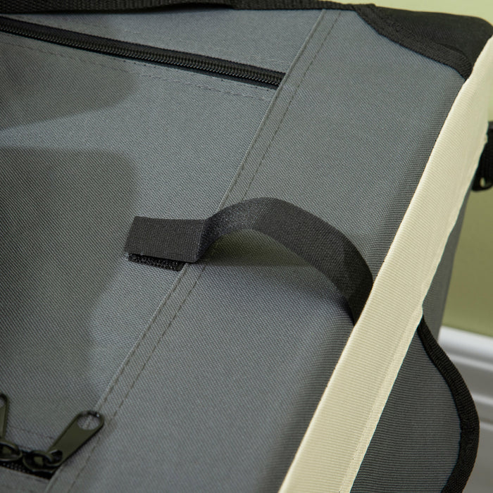 Foldable 70cm Pet Carrier - Durable Dog and Cat Travel Bag with Comfy Cushion - Ideal for Miniature and Small Pets on the Go, Grey