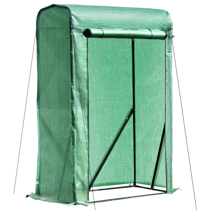 PE Greenhouse with Steel Frame - Outdoor Zippered Plant Cover, 100L x 50W x 150H cm in Green - Ideal for Gardeners and Healthy Plant Growth
