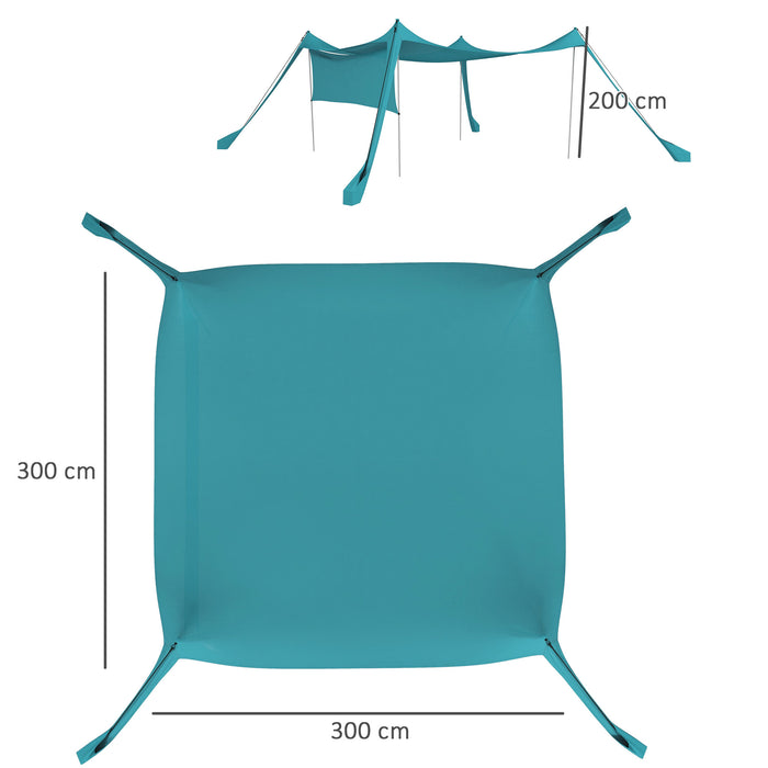 Portable Beach Tent Event Shelter with Detachable Sidewall - Includes Carry Bag, Ideal for Camping, Fishing & Picnics - Sky Blue Shade for Outdoor Activities