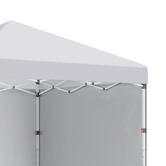 Pop Up Gazebo 3x3m with 2 Sidewalls - Height Adjustable Party Tent with Leg Weight Bags, Carry Bag - Ideal Event Shelter for Garden, Patio, White