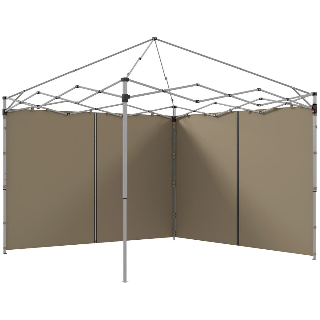 Gazebo Side Panels 2-Pack for 3x3m/3x6m Canopy - Beige Replacement Panels with Zipped Doors - Ideal for Outdoor Shelter and Privacy