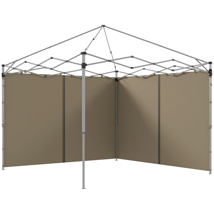 Gazebo Side Panels 2-Pack for 3x3m/3x6m Canopy - Beige Replacement Panels with Zipped Doors - Ideal for Outdoor Shelter and Privacy