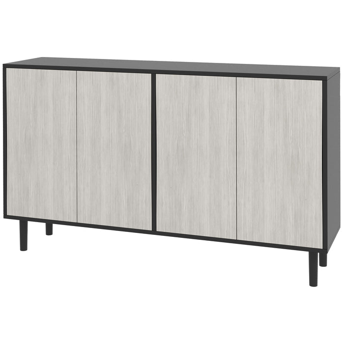 Adjustable Shelving Sideboard - Living Room Storage Cabinet with 4 Doors and Pine Legs - Elegant Organization Solution for Home Spaces