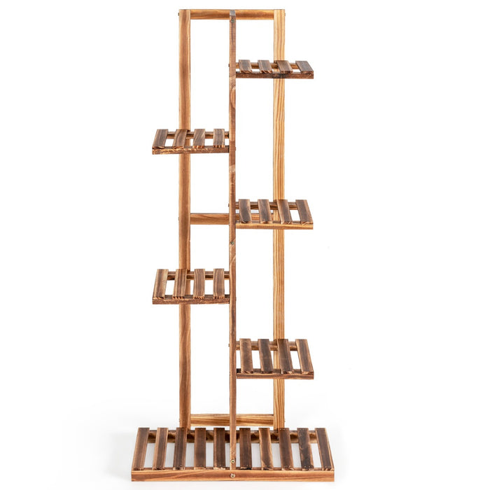 6-Tier Wooden Plant Stand - Anti-Tilting Design and Multi-Functional Display Shelf - Ideal for Showcasing Greenery and Decorative Items