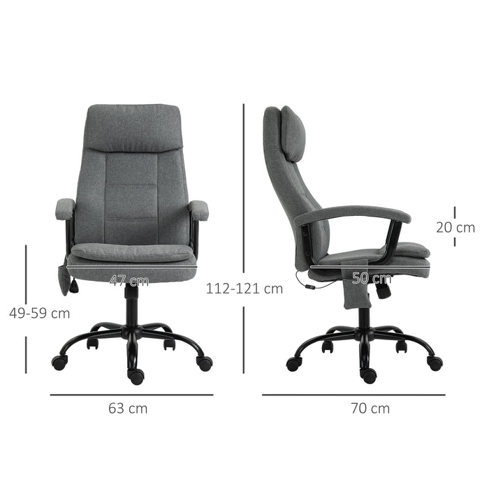 Ergonomic Linen-Textured Office Chair with 2-Point Massage - Adjustable Height, 360° Swivel, 5 Castor Wheels for Smooth Mobility - Ideal for Comfortable and Relaxing Executive Seating Experience