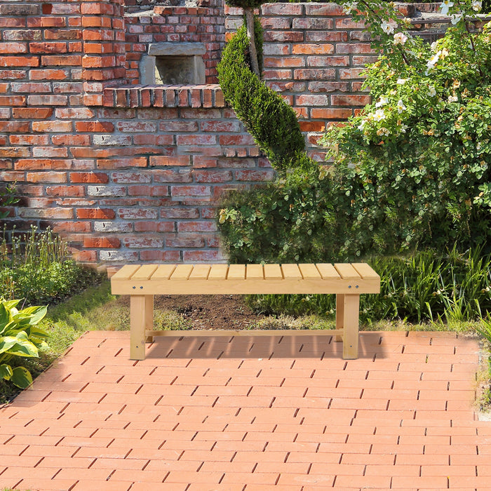 2-Seater Garden Wooden Bench - Robust Fir Patio Loveseat, Indoor/Outdoor, 110L x 38W cm - Ideal for Couples’ Cozy Corner or Garden Retreat