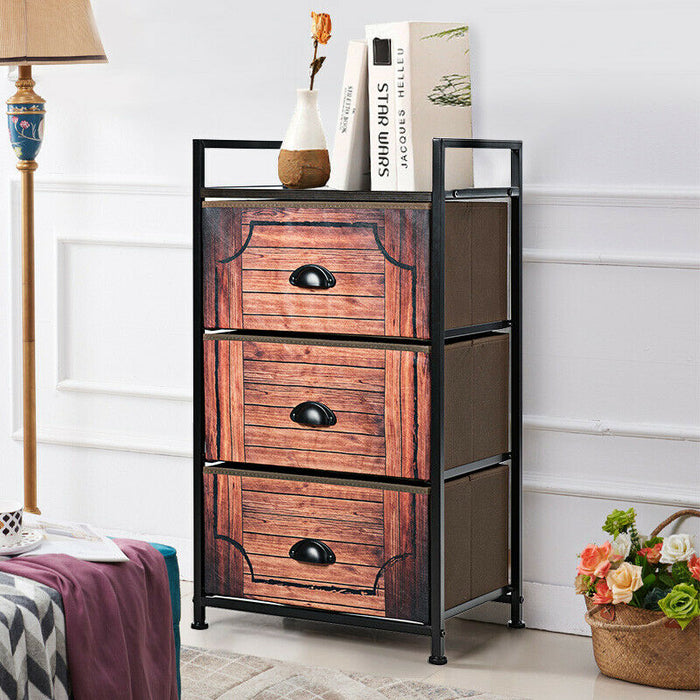 Fabric Drawer Storage Unit - 3-Drawer Organizer with Sturdy Steel Frame - Ideal for Home and Office Organization