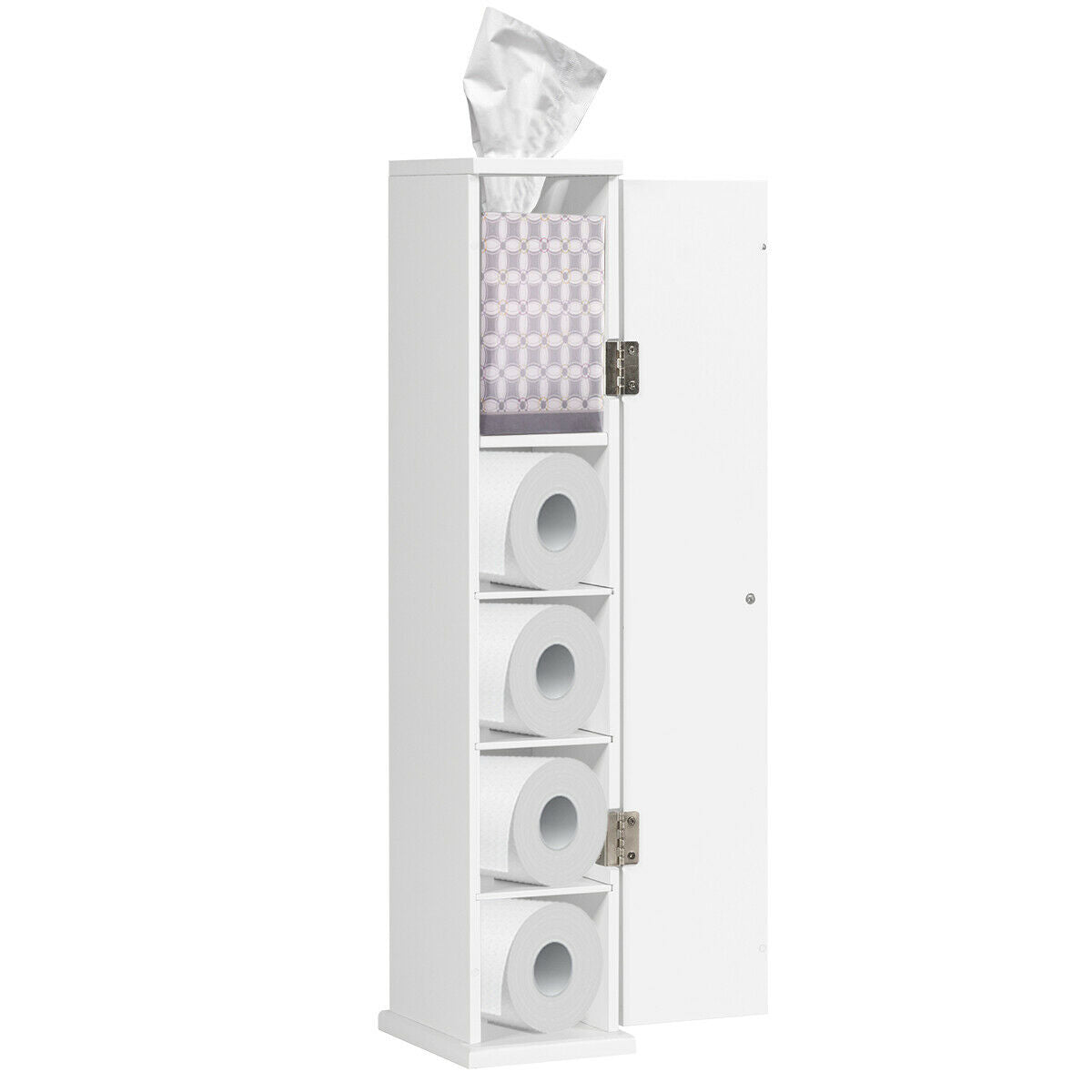 Compact Freestanding Model - Toilet Paper Holder and Towel Storage Solution - Ideal for Small Bathrooms and Tight Spaces
