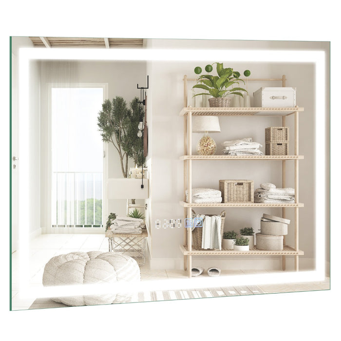 LED Bathroom Mirror 60x40cm - Features 3-Color Dimmable Lights - Ideal for Enhancing Bathroom Ambiance