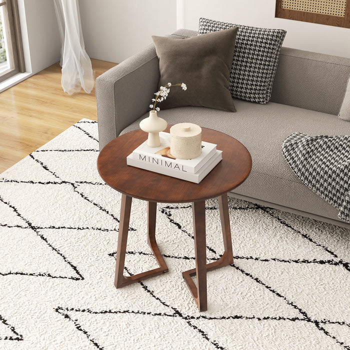 24" Round Coffee Table - V-shaped Legs Suitable for Lamps - Ideal for Cozy Living Spaces