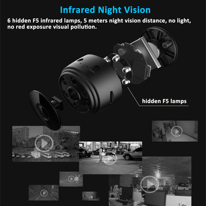 Mini Spy Camera 1080P Wi-Fi Hidden Camera With Live Feed App Night Vision  A+