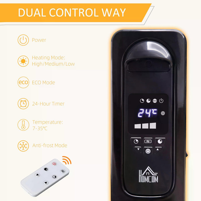 2720W Digital Oil-Filled Radiator Heater with Timer - 11 Fins Portable Electric Heater with 3 Heat Settings and Safety Features - Remote Controlled Home Heating Solution