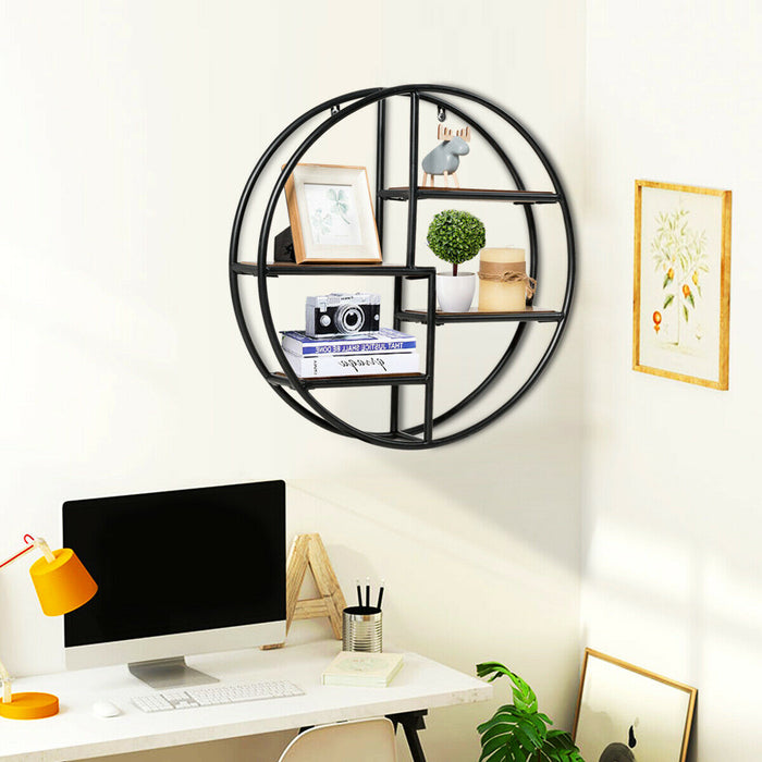 Multi-Section Display Shelf - Round Design, Versatile Shelving Unit - Ideal for Home Decor and Organizing Spaces