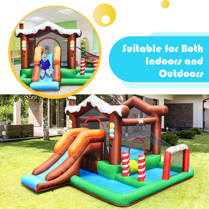 Bounce House Brand - Inflatable Bounce House with Slide and Basketball Rim, Comes with Carry Bag - Perfect Entertainment for Kids' Outdoor Activities