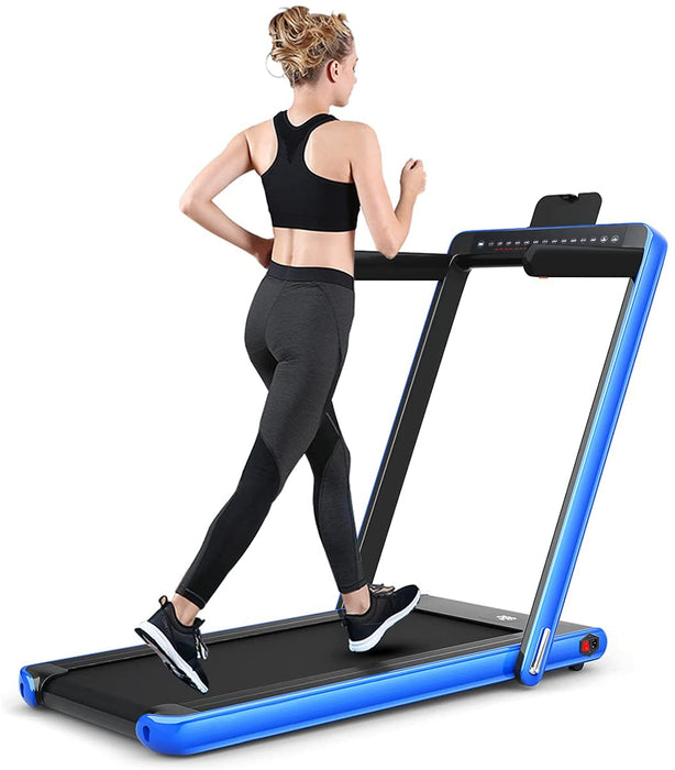 Electric Folding Treadmill 1-12KM/H - Black, Bluetooth Enabled - Ideal for Indoor Fitness and Cardio Workout