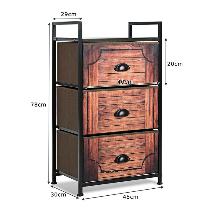 Fabric Drawer Storage Unit - 3-Drawer Organizer with Sturdy Steel Frame - Ideal for Home and Office Organization