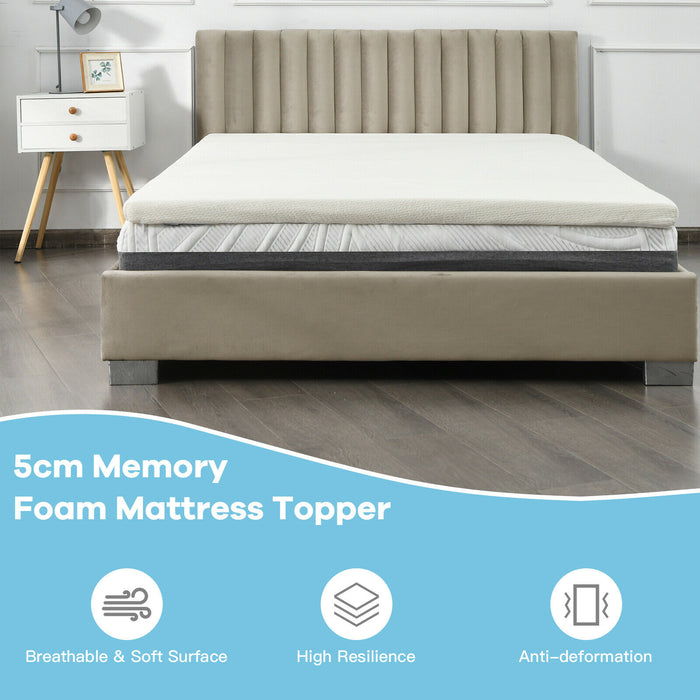 Memory Foam and Pressure Relief - Mattress Topper with Washable Cover, Size 2 - Ideal for Improved Sleep Comfort and Spine Support