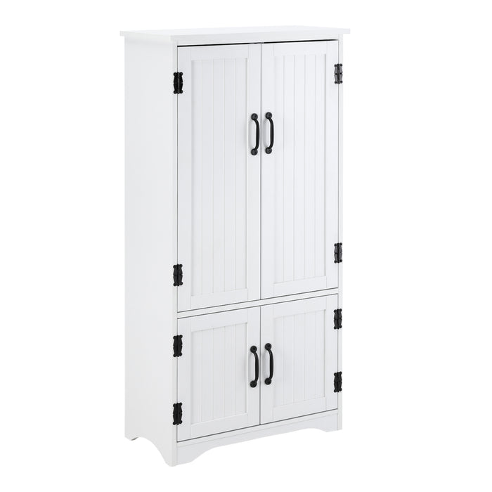 Adjustable Shelf Accent Floor Cabinet - Spacious Kitchen Pantry Storage, White - Ideal for Organizing Cookware and Dry Goods