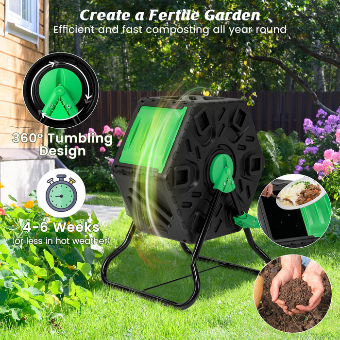 130L Single Chamber - Rotating Tumbling Composter for Efficient Waste Management - Ideal for Home Gardeners and Eco Enthusiasts