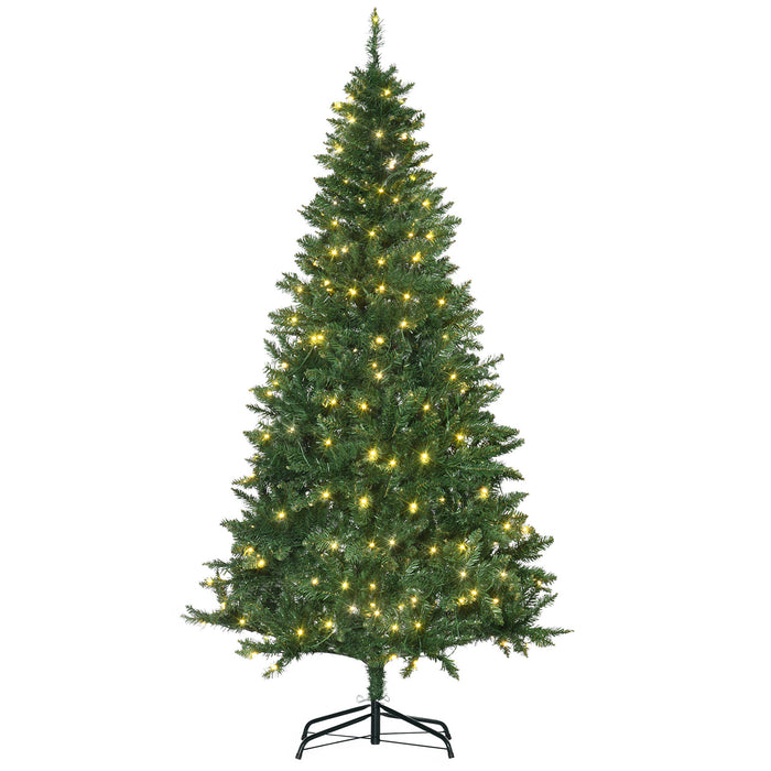 6-Foot Artificial Pre-Lit Christmas Tree with Warm White LED Lights - Lush Green Xmas Decor for Holiday Celebrations - Perfect for Festive Home Decoration and Ambiance