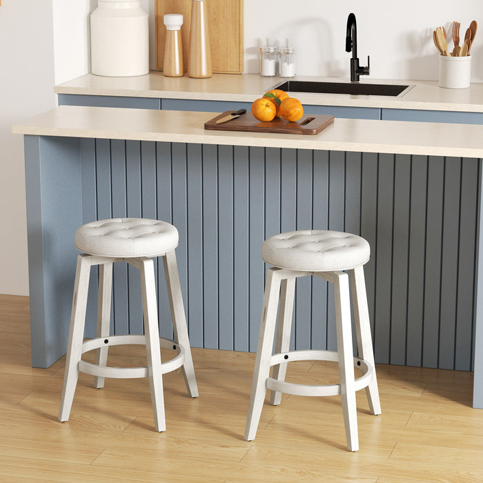 360° Swivel Brand - Upholstered Bar Stool Set with Footrest - Perfect for Comfortable Seating at Home Bars and Kitchen Counters