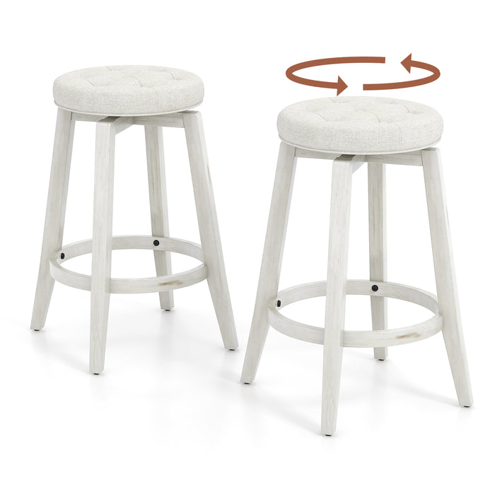 360° Swivel Brand - Upholstered Bar Stool Set with Footrest - Perfect for Comfortable Seating at Home Bars and Kitchen Counters