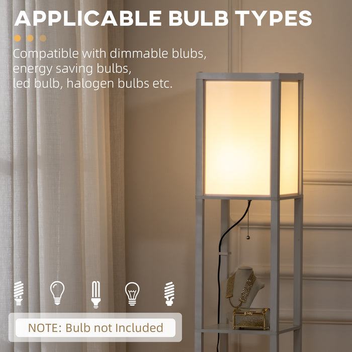 Modern Dual Ambient Light Shelf Floor Lamp - 156cm Standing Lighting for Living Room and Bedroom - Ideal for Cozy Illumination and Storage