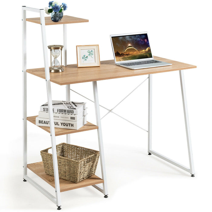 Adjustable Ergonomic Workstation - Computer Desk in Coffee Color - Ideal for Home Office Use
