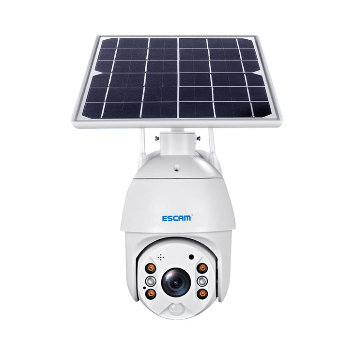 ESCAM QF480 - 1080P Cloud Storage 4G Alarm IP Camera with Solar Panel, Full Color Night Vision, IP66 Waterproof, Two Way Audio - Perfect for Outdoor Security and Surveillance