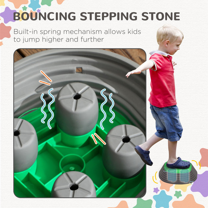 Kids Balance Stepping Stones - 11 Piece Set of Non-Slip Starfish Shaped Obstacle Course Components - Enhances Coordination for Indoor & Outdoor Sensory Play