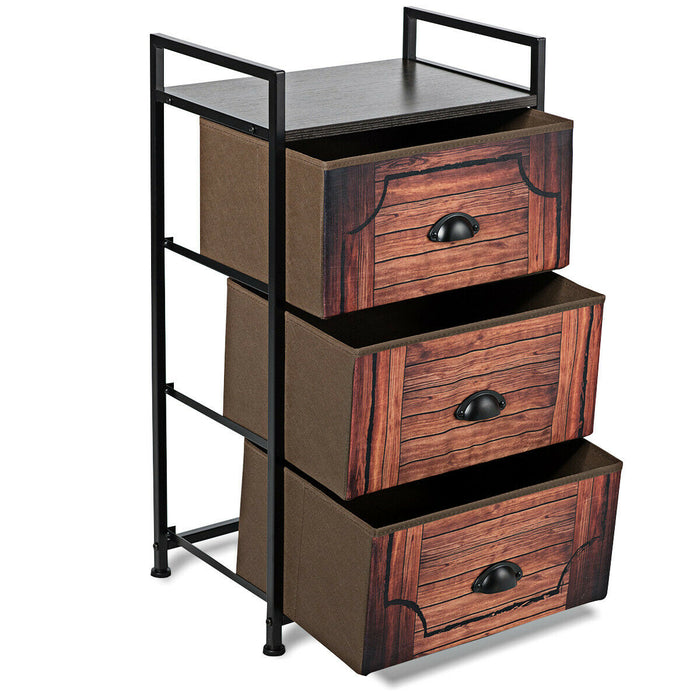 Fabric Drawer Storage Unit - 3-Drawer Organizer with Sturdy Steel Frame - Ideal for Home and Office Organization