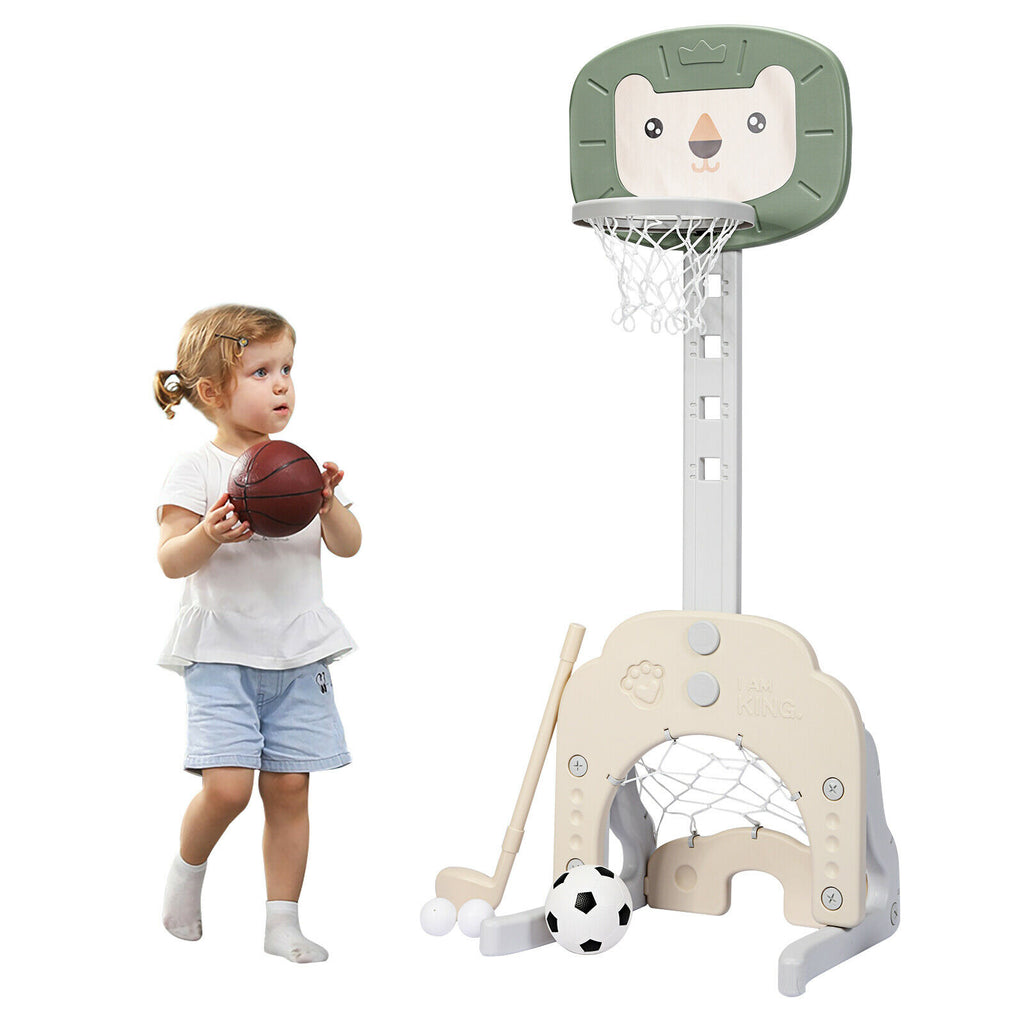 3-in-1 Basketball Hoop Set Stand - Adjustable Height Sports Equipment - Ideal for Developing Athletic Skills in Children
