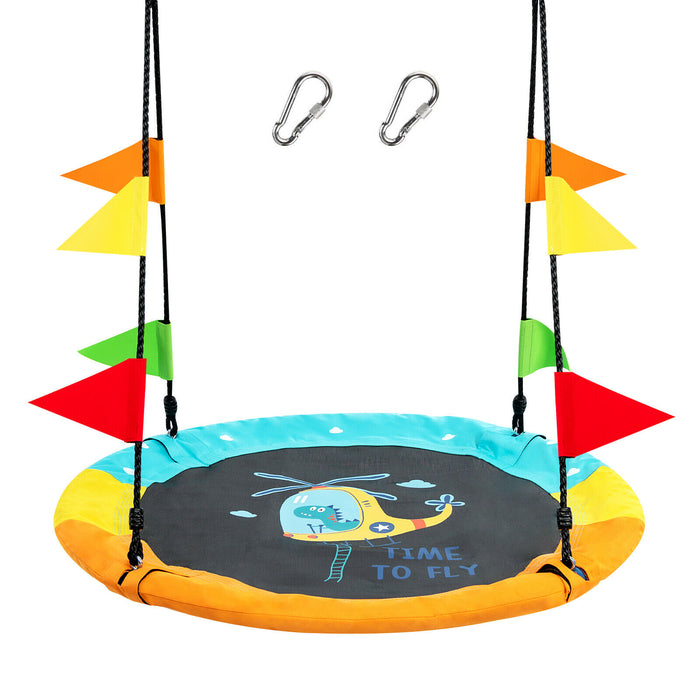 Tree Swing - 100cm Round Saucer Design with Height Adjustable Rope - Perfect Outdoor Play Equipment for Kids