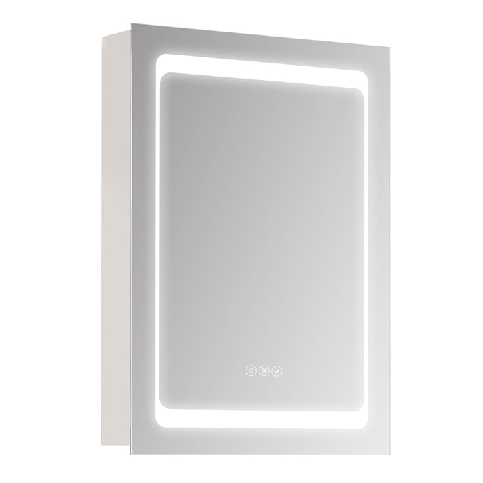 Wall-Mounted LED Mirror Cabinet with Shelves - Touch-Sensitive Illumination for Bathroom Organization - Ideal for Makeup and Cosmetic Storage