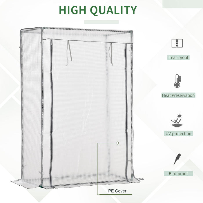 Greenhouse with Sturdy Steel Frame and PE Cover - 100x50x150cm with Roll-up Door for Effective Ventilation - Ideal for Backyard, Balcony, and Garden Growing Environments