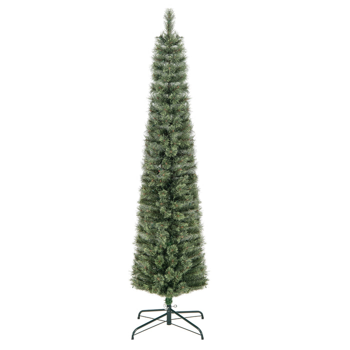 Pre-Lit Christmas Tree 180cm – Artificial Pencil Design with Warm White Lights – Perfect for Indoor Holiday Decorations