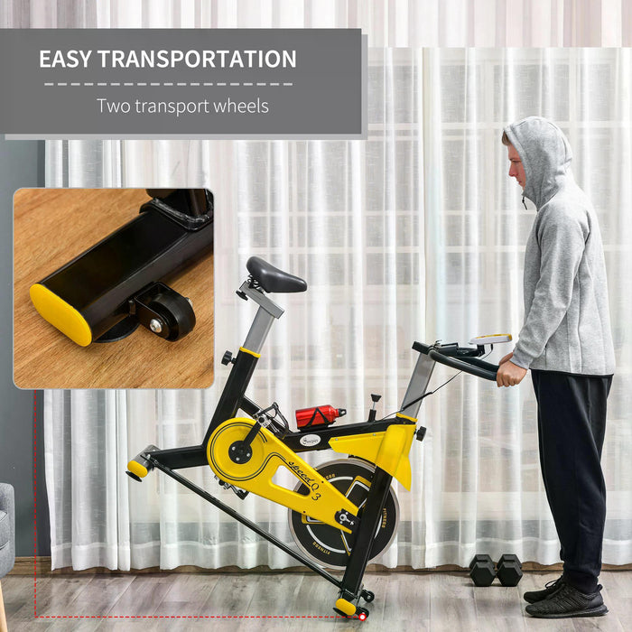 CardioGear 3500 - Indoor Cycling Bike with Belt Drive and Adjustable Resistance - LCD Display Upright Bike for Home Gym Fitness