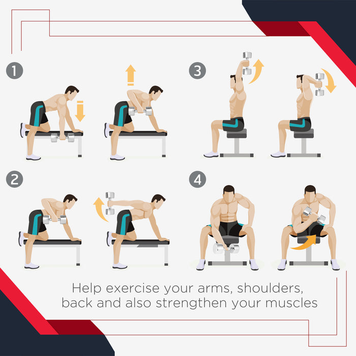 Rubber Hex Dumbbells 8kg Pair - Hexagonal Weight Sets for Strength Training - Ideal for Home Gym & Muscle Toning