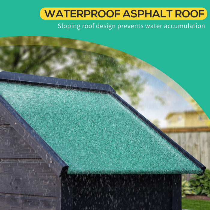 4-Tier Wooden Garden Shed with 3 Shelves - Outdoor Utility Storage Cabinet, Lockable Double Doors - Ideal for Gardeners and Tool Organization, Grey