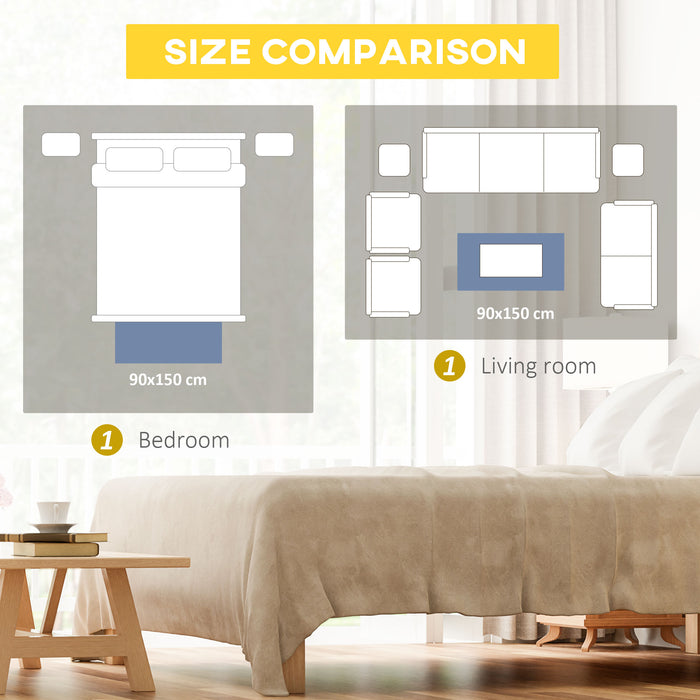 Brown Fluffy Shag Rug - Soft, Shaggy Area Carpet for Living Spaces - Cozy Flooring for Bedroom, Living Room, Dining Area, 90x150 cm