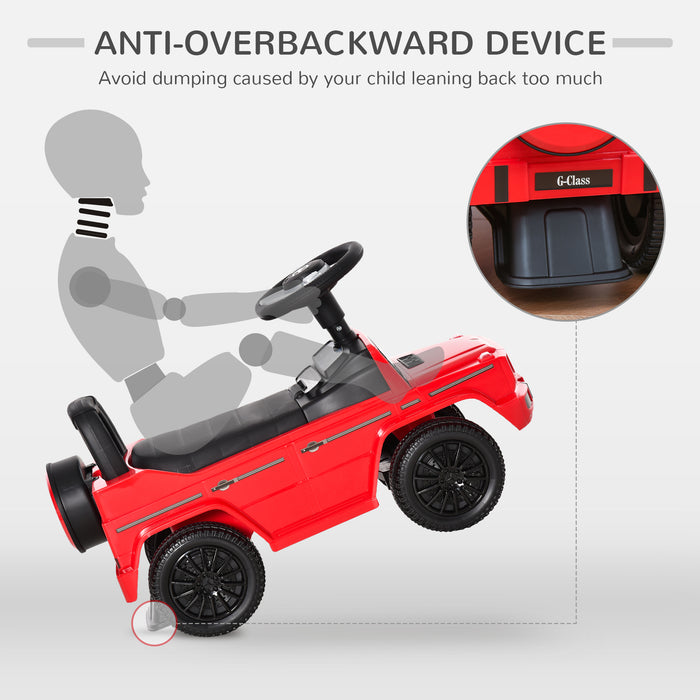Aosom Licensed Mercedes-Benz G350 - Toddler Push and Slide Car with Large Steering Wheel and Anti-Tipping System - Safe Ride-On Toy for Kids