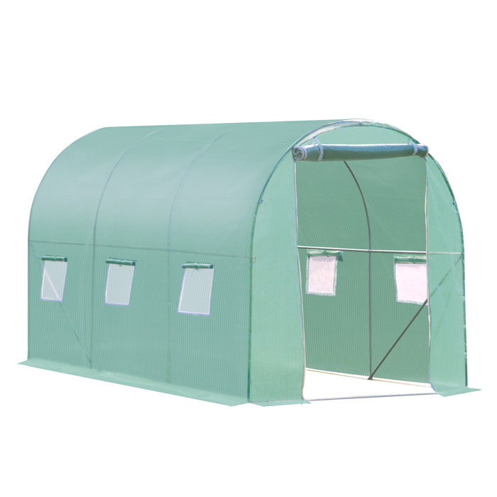 Polytunnel Walk-In Greenhouse - 3x2M Outdoor Garden Structure with Windows and Door - Ideal for Plant Growth and Protection