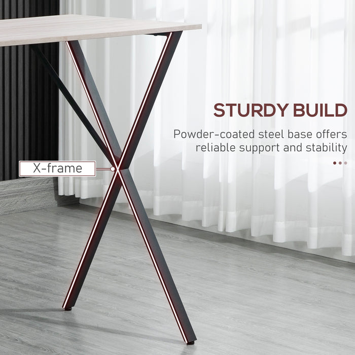 Rectangular Marble-Effect Bar Table - 120cm Modern Kitchen Table with Steel Legs - Ideal for Living Rooms and Home Bar Seating for 4 People