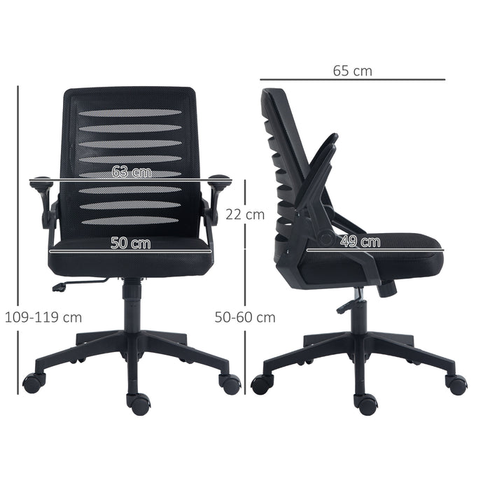 Ergonomic Mesh Swivel Chair - Adjustable Home Office Task Seat with Lumbar Support - Comfortable Computer Desk Chair for Long Working Hours