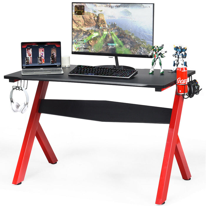 RapidX Gaming Desk - Spacious Computer Desk with Integrated Mouse Mat, Headphone and Controller Racks - Ideal for Enthusiastic Gamers Looking for Organization and Efficiency